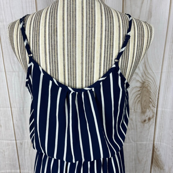 Ambiance Jumpsuit Spaghetti Strap Cropped Length Striped Blue White Size Small - Picture 5 of 15